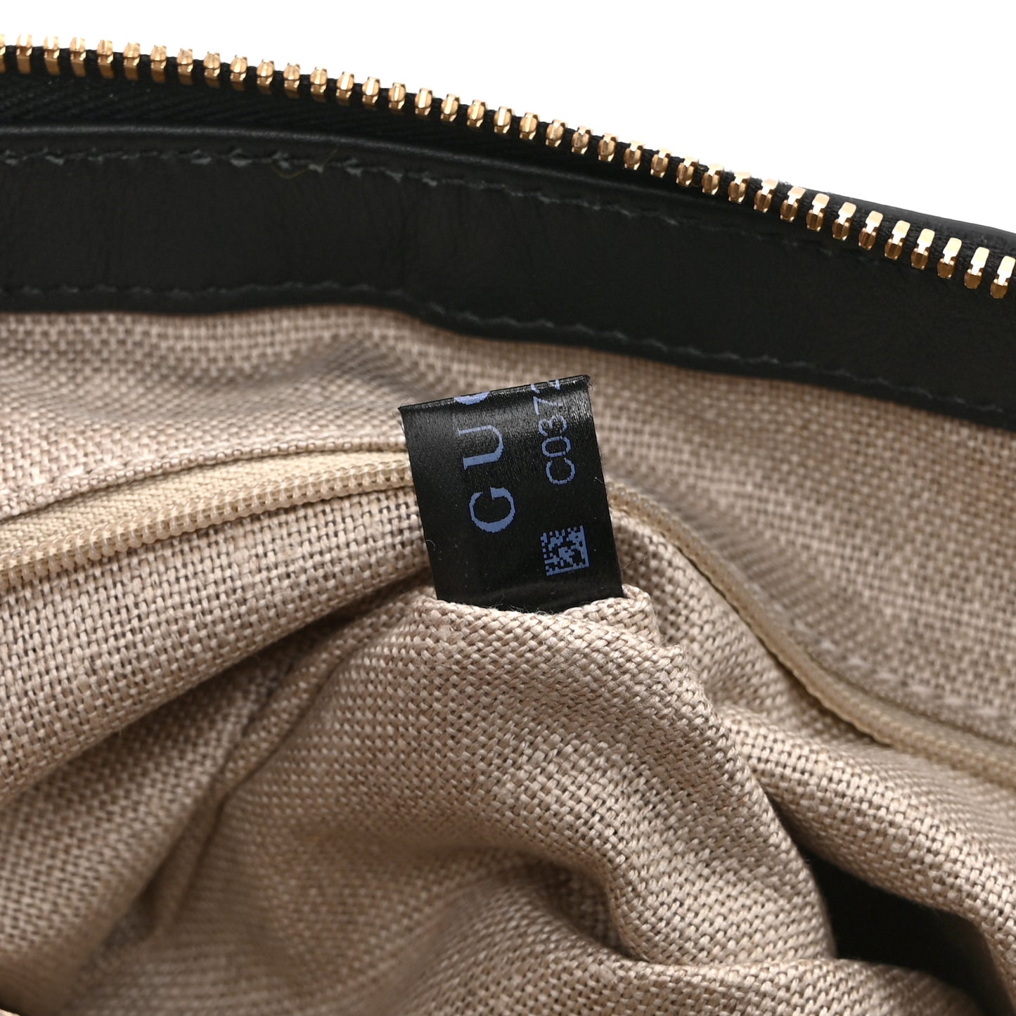 Soft Microguccissima Small Zippered Satchel Black