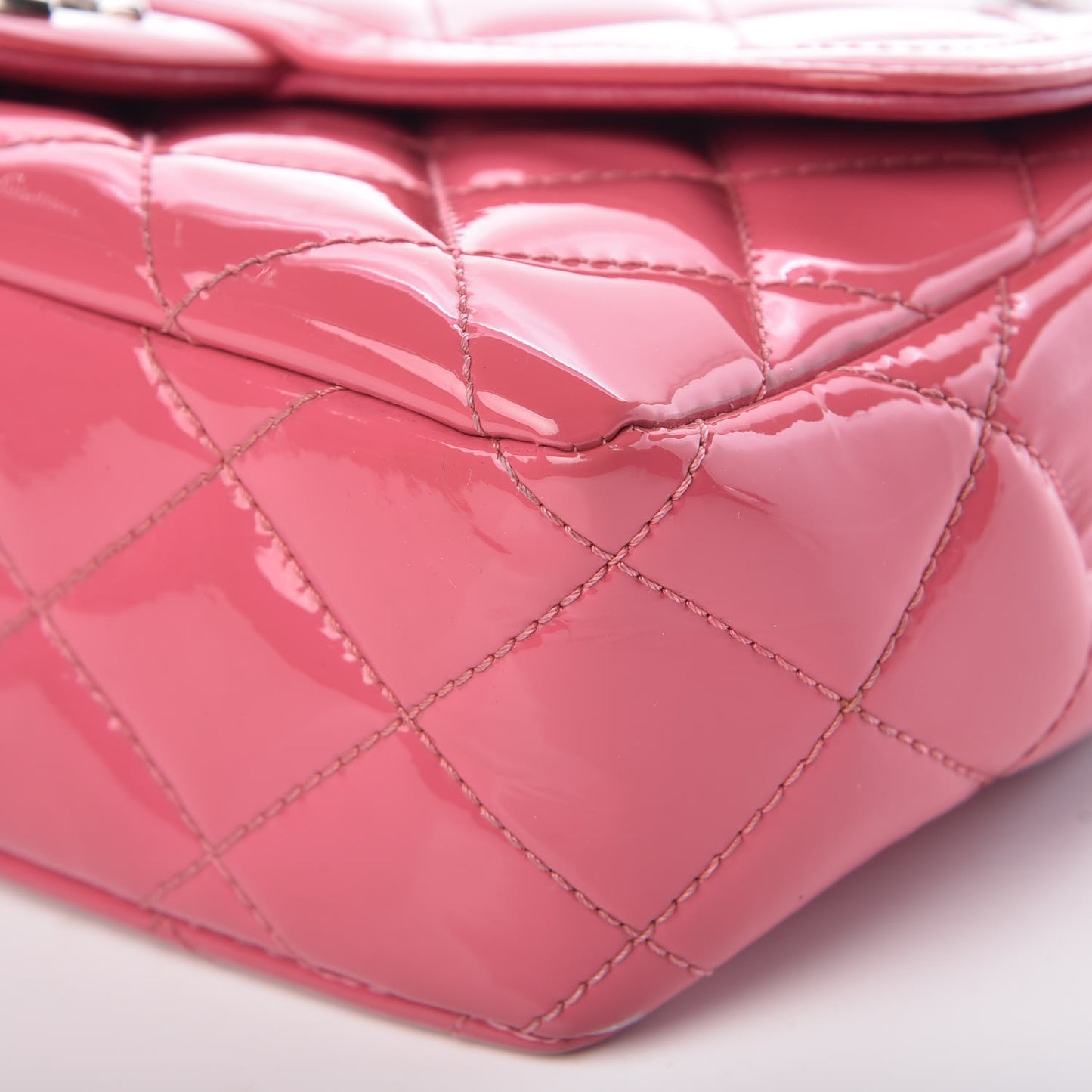 Patent Quilted Small Coco Shine Flap Pink