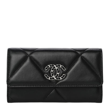 Chanel Lambskin Quilted Chanel 19 Flap Wallet Black 1 of 14