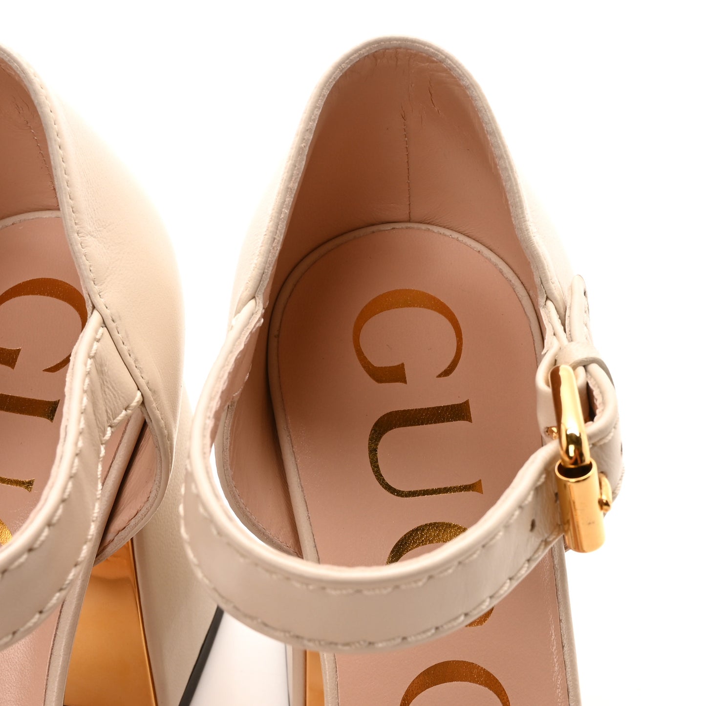 Nappa Horsebit Cross Strap 95mm Sandals 35 Mystic White