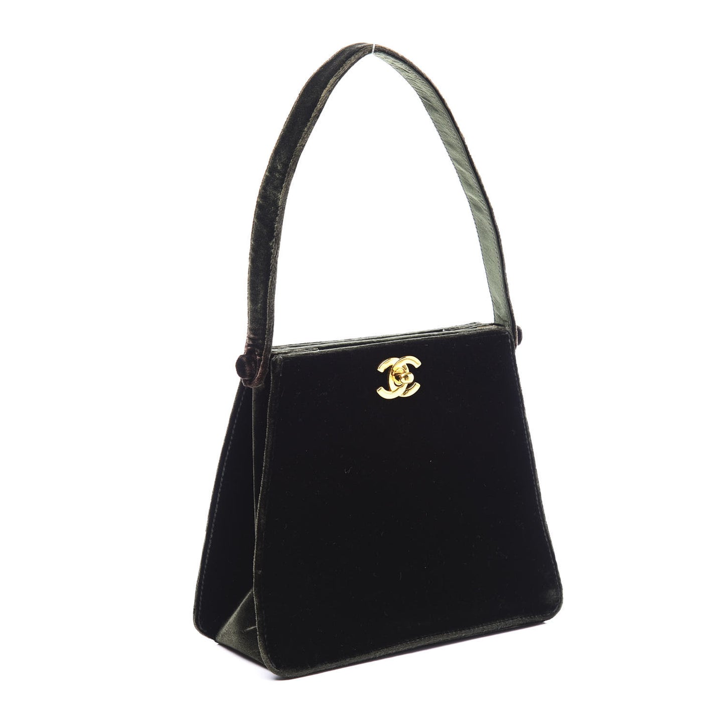 Velvet Top Handle Evening Bag Dark Green
