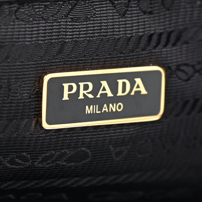 Prada Glace Calfskin Embossed Secchiello Bucket Bag Black 6 of 9