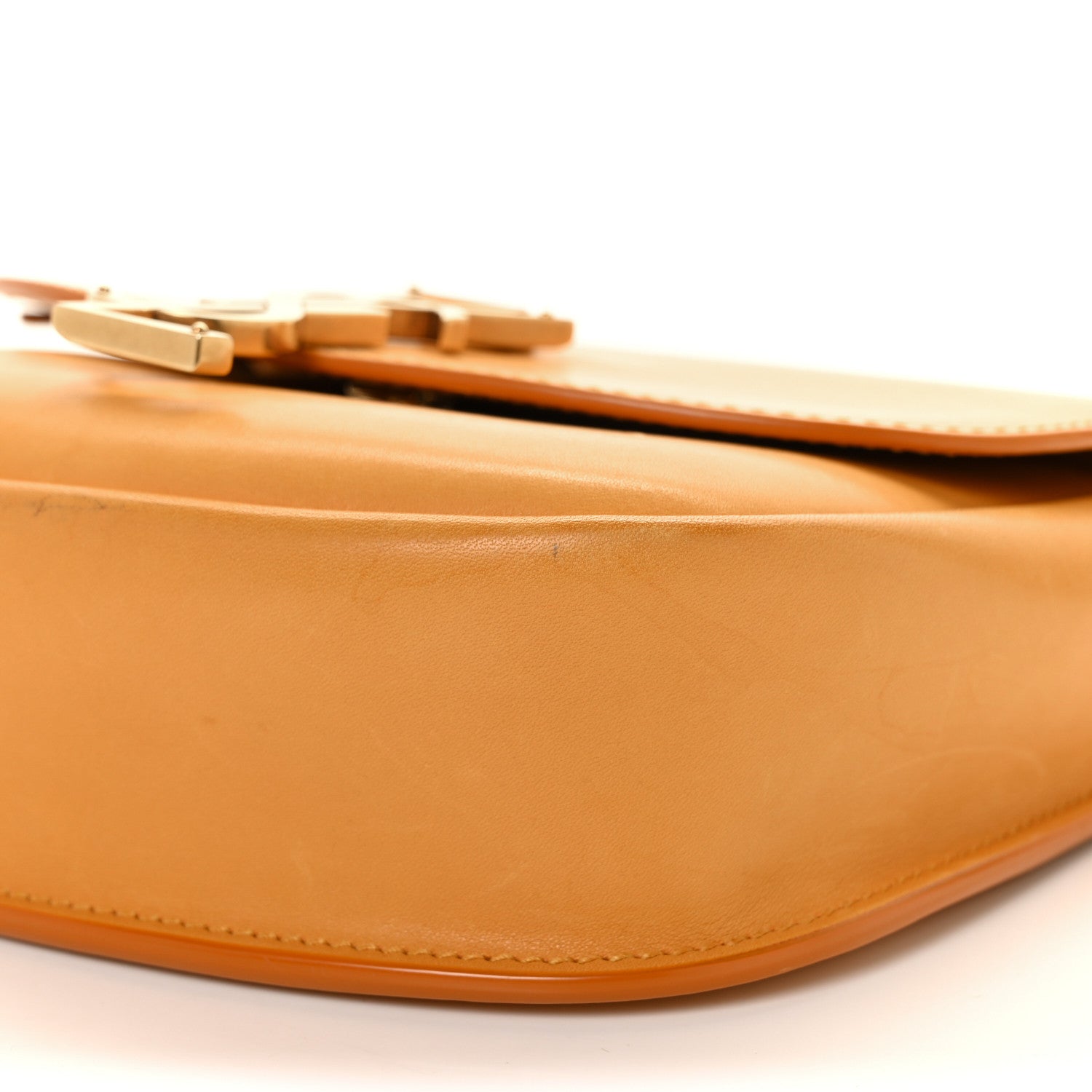 Saint Laurent Smooth Vintage Calfskin Small Kaia Satchel Brown Gold 7 of 8