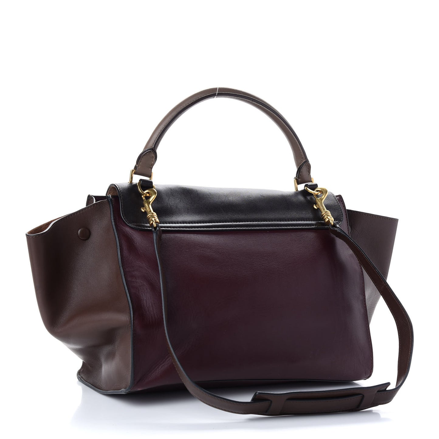 Smooth Calfskin Medium Tri-Color Trapeze Ebony