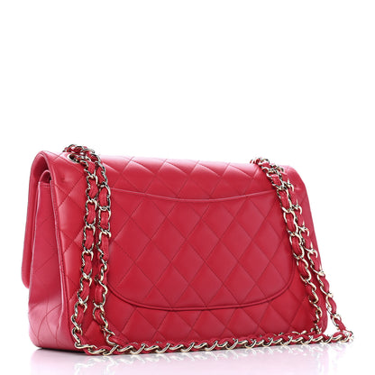 Chanel Lambskin Quilted Jumbo Double Flap Red 2 of 9