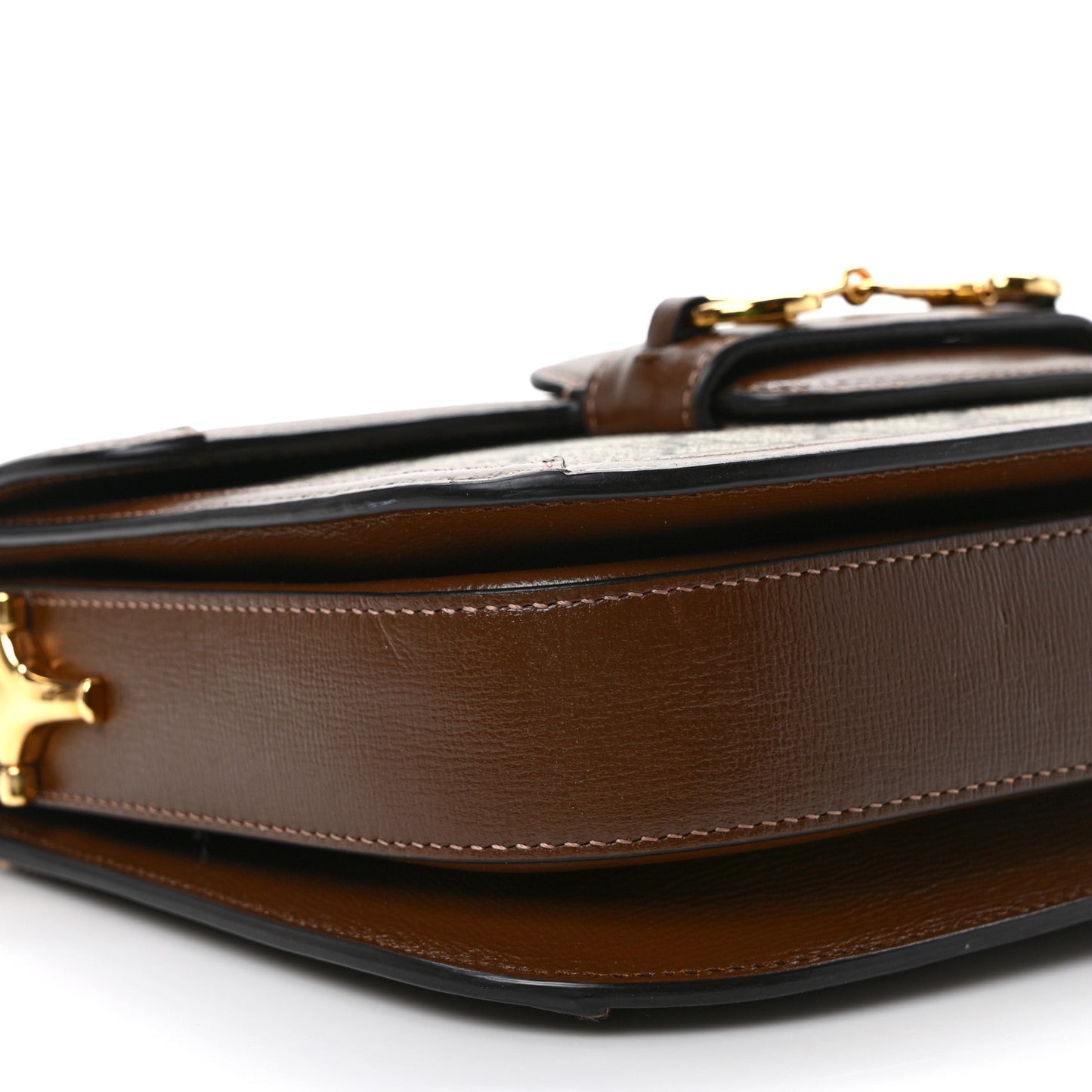 GG Supreme Monogram Horsebit 1955 Shoulder Bag Beige Brown Sugar