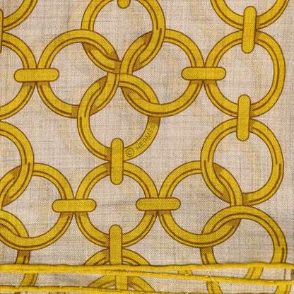 Hermes Cashmere Maillons Et Chains Beige Chine Jaune Sol 5 of 5