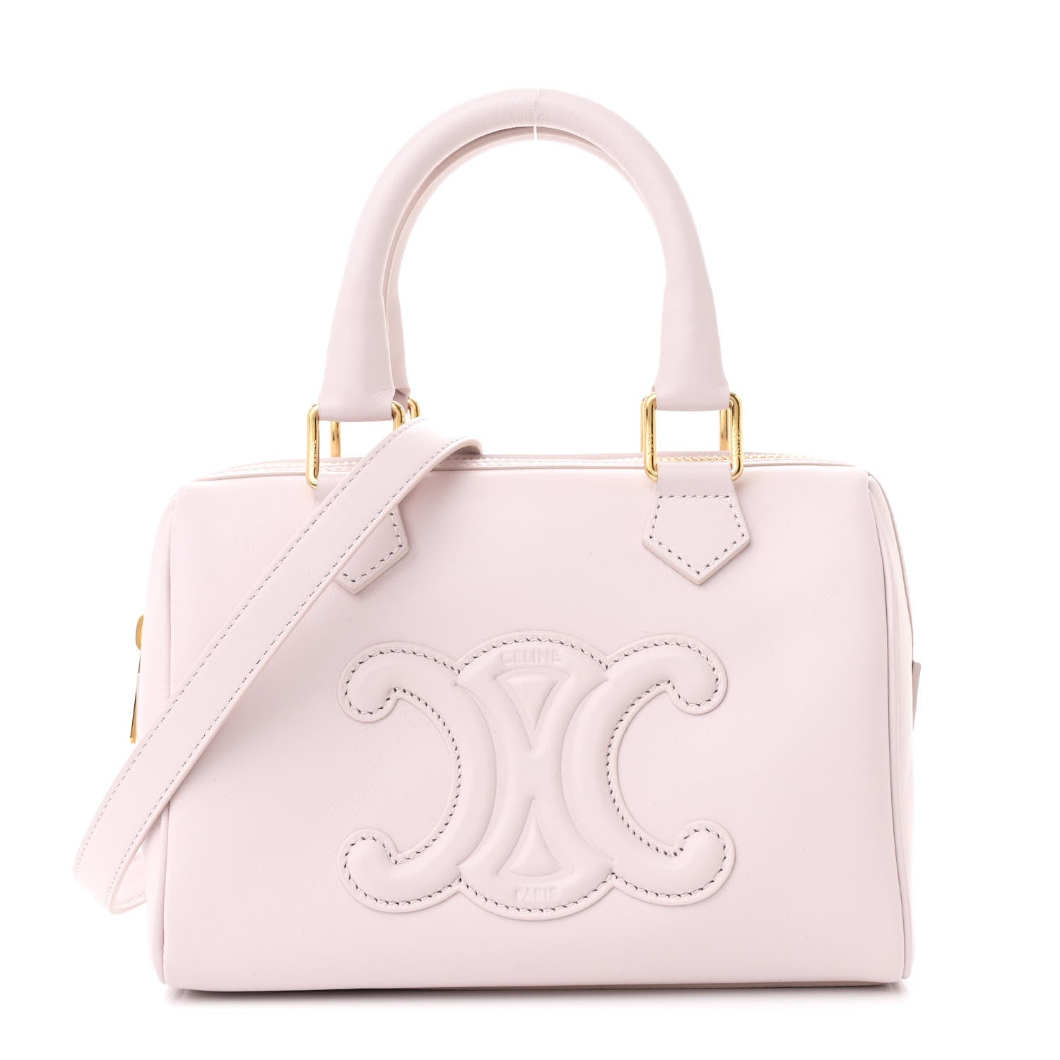 Celine Smooth Calfskin Triomphe Small Boston Bag Poudre 1 of 12