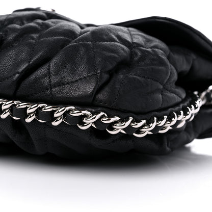Chanel Washed Lambskin Quilted Medium Chain Around Messenger Black 9 of 10
