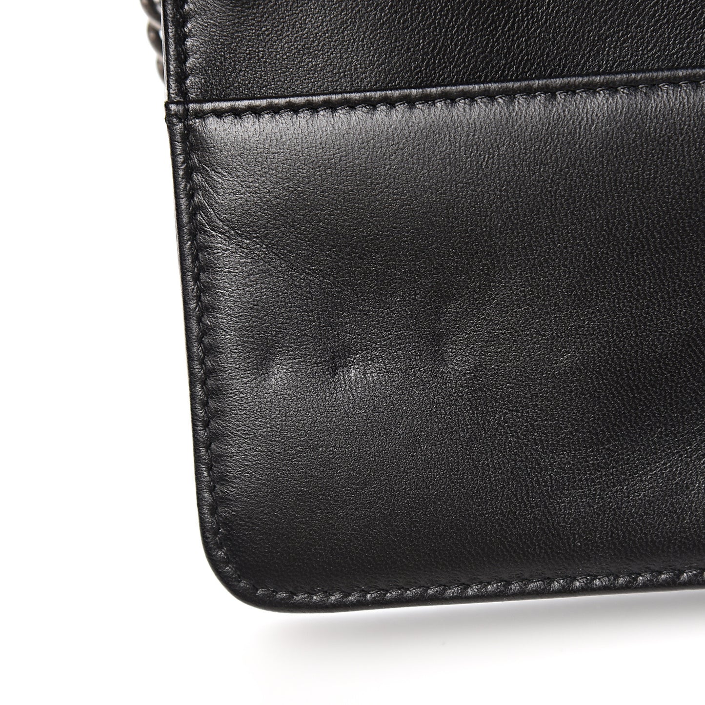Lambskin Quilted Boy Wallet On Chain WOC Black