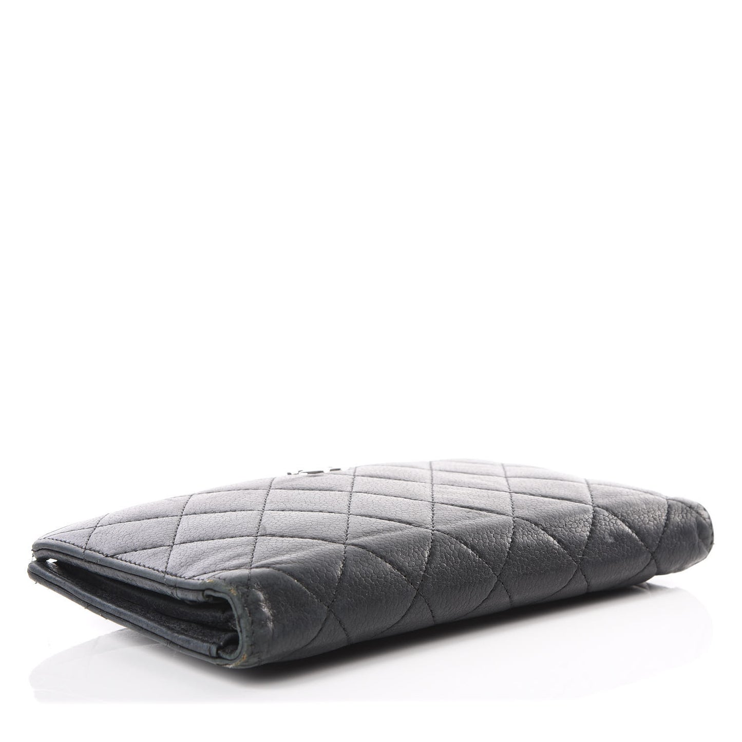 Caviar Calfskin Quilted Yen Wallet Black