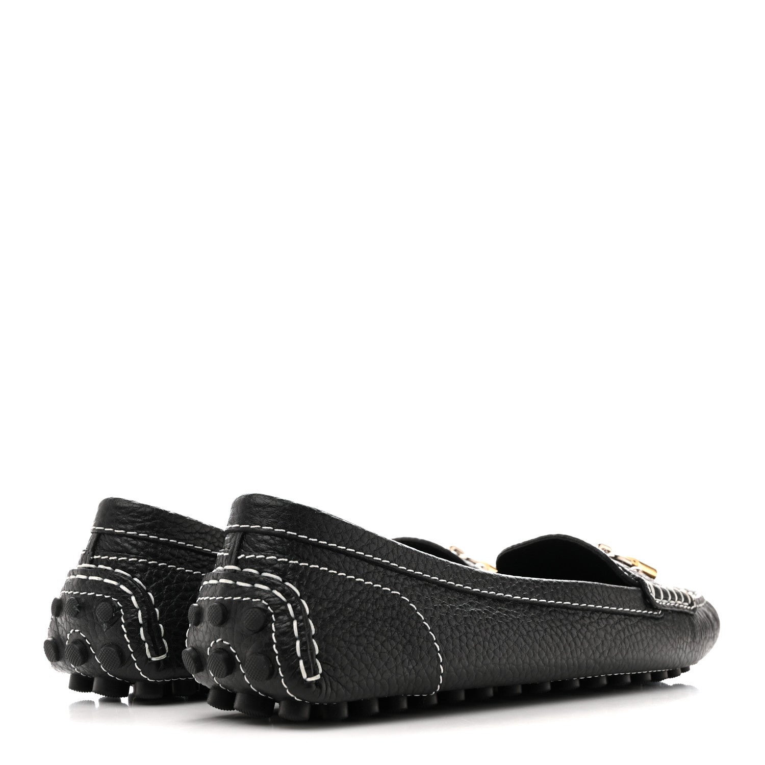 Louis Vuitton Calfskin Lock Mocassin Loafers 39 Black 5 of 10