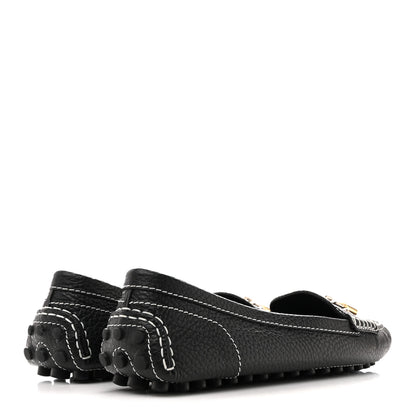Louis Vuitton Calfskin Lock Mocassin Loafers 39 Black 5 of 10