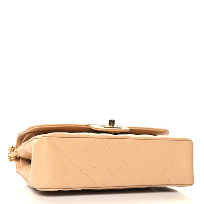 Chanel Caviar Quilted Small Double Flap Beige 4 of 10