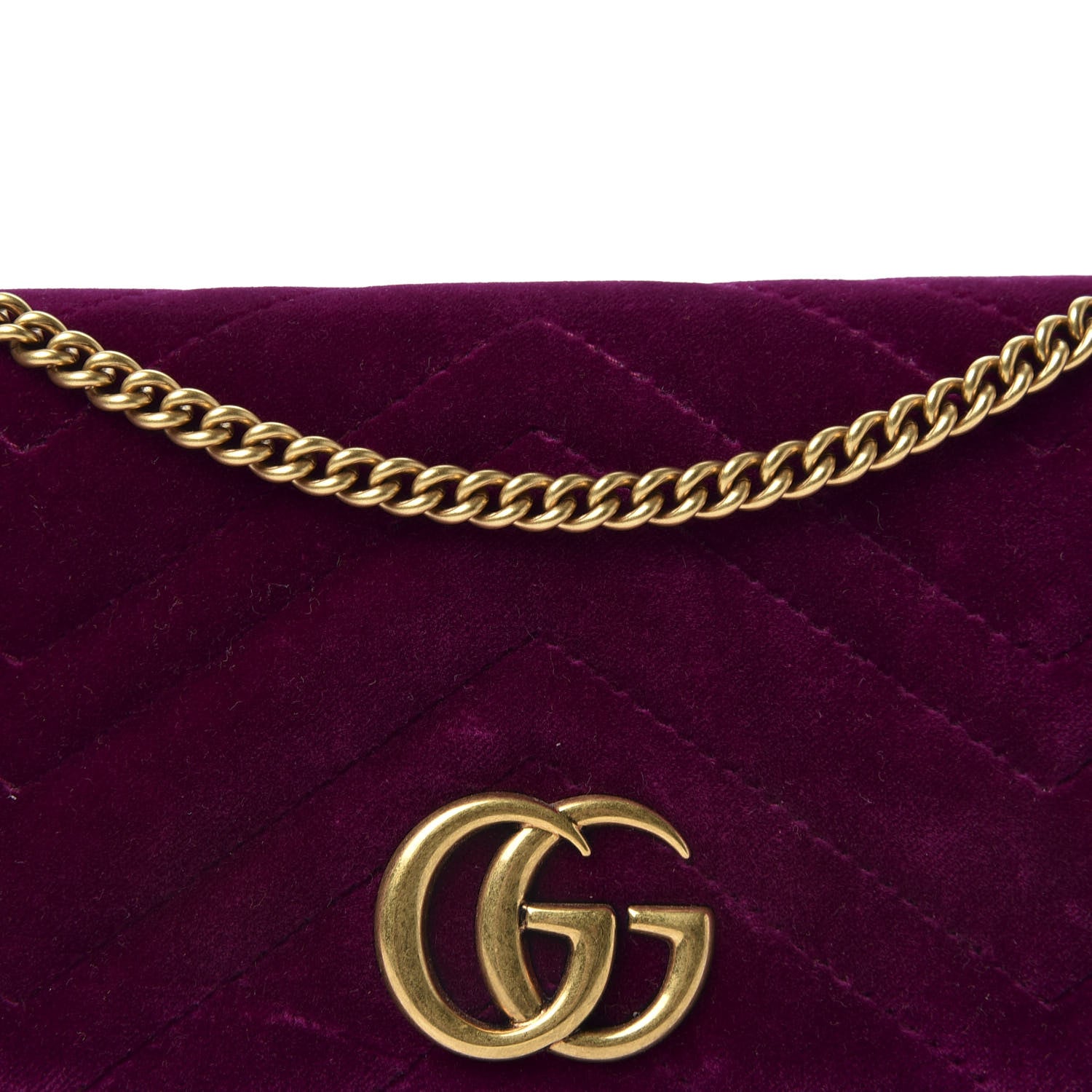 Gucci Velvet Matelasse GG Marmont Mini Bag Fuchsia Violet Cyclamen 8 of 8