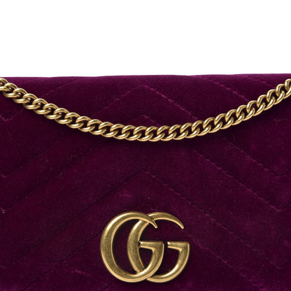 Gucci Velvet Matelasse GG Marmont Mini Bag Fuchsia Violet Cyclamen 8 of 8
