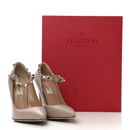 Valentino Garavani Calfskin Rockstud Front Strap Pumps 36 Poudre 9 of 9
