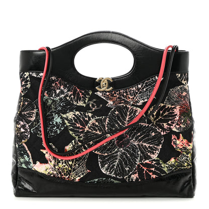 Chanel Patent Calfskin Canvas Printed Large 31 Shopping Bag Black 1 of 11