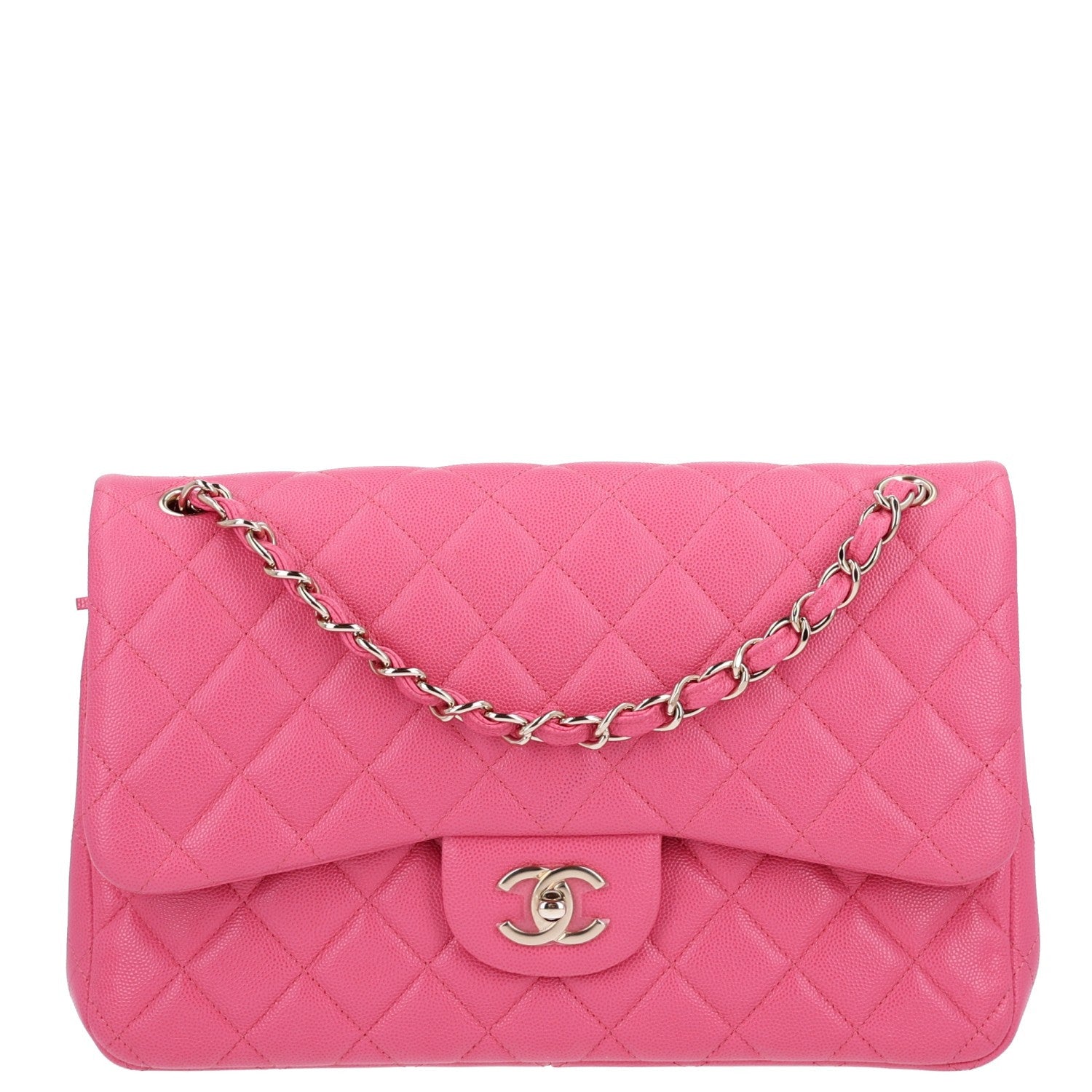 Chanel Caviar Quilted Jumbo Double Flap Pink 1 of 11