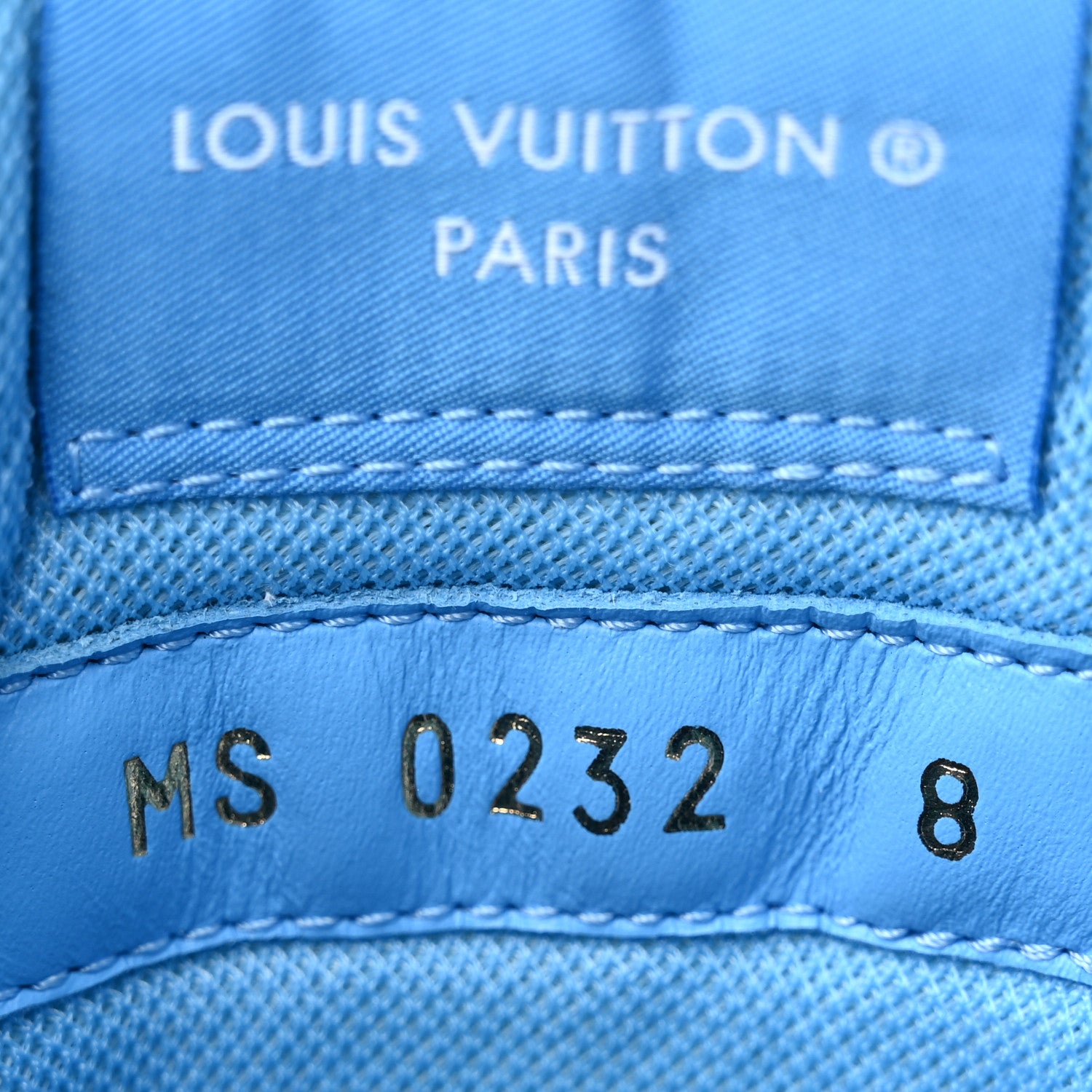 Louis Vuitton Calfskin Damier Mens Rivoli High Top Sneakers 8 Blue 10 of 12