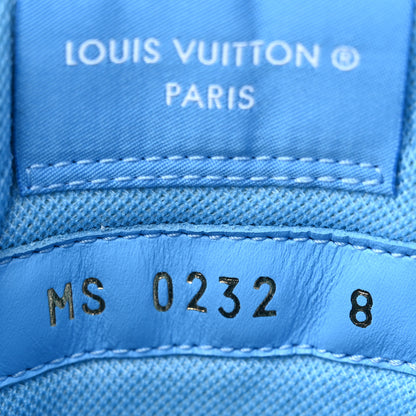 Louis Vuitton Calfskin Damier Mens Rivoli High Top Sneakers 8 Blue 10 of 12