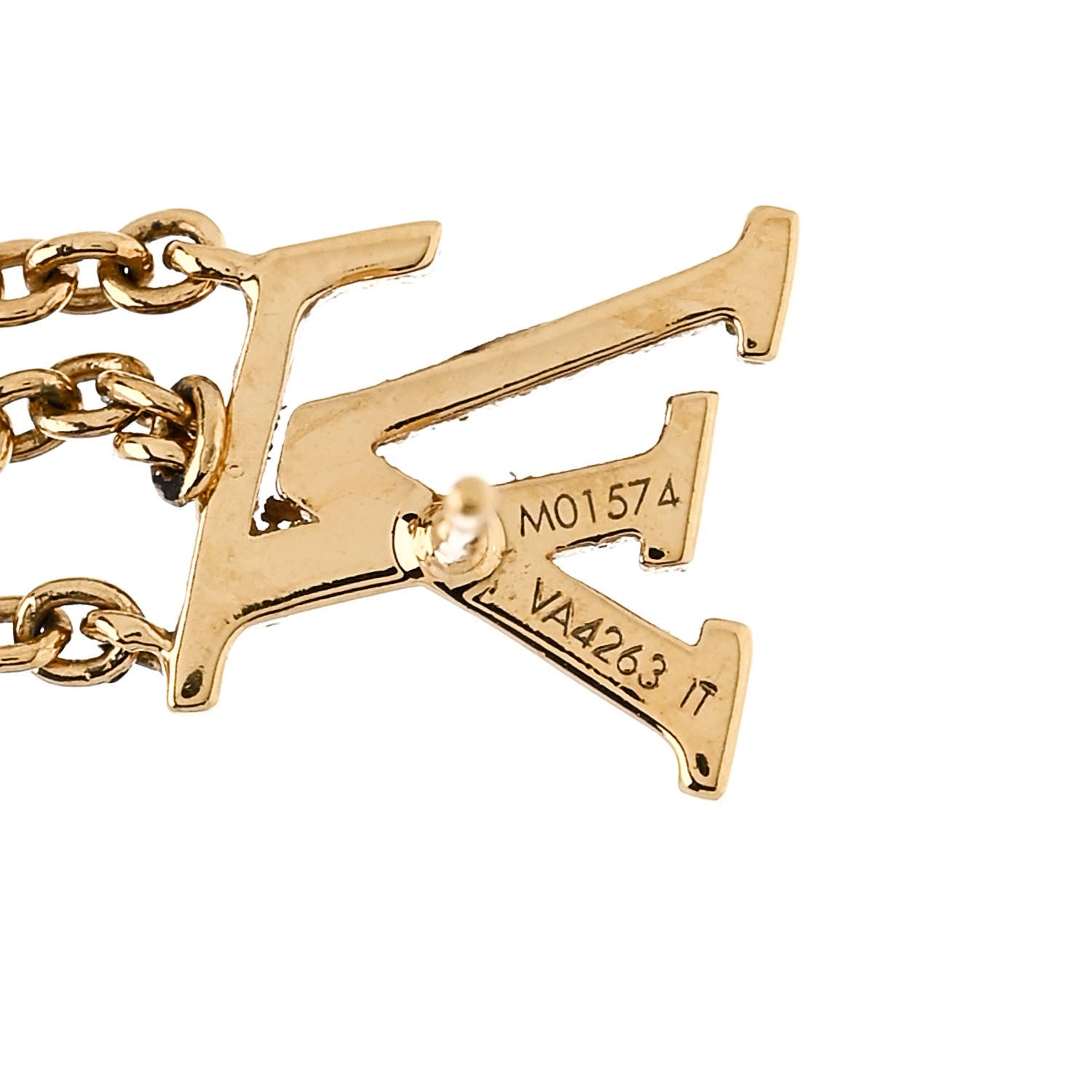 Louis Vuitton Metal Pearl LV Louisa Drop Earrings Gold 4 of 4