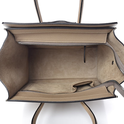 Celine Drummed Calfskin Micro Luggage Dune 5 of 9