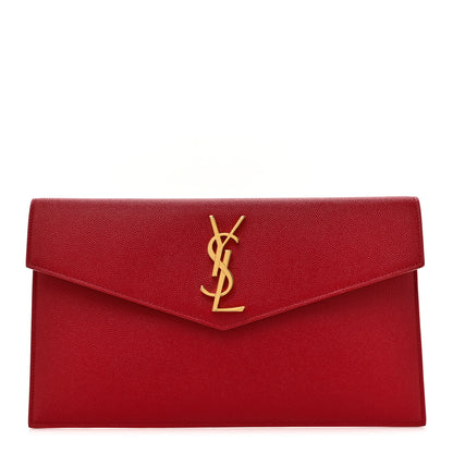 Saint Laurent Grain De Poudre Uptown Pouch Rouge Eros 1 of 10
