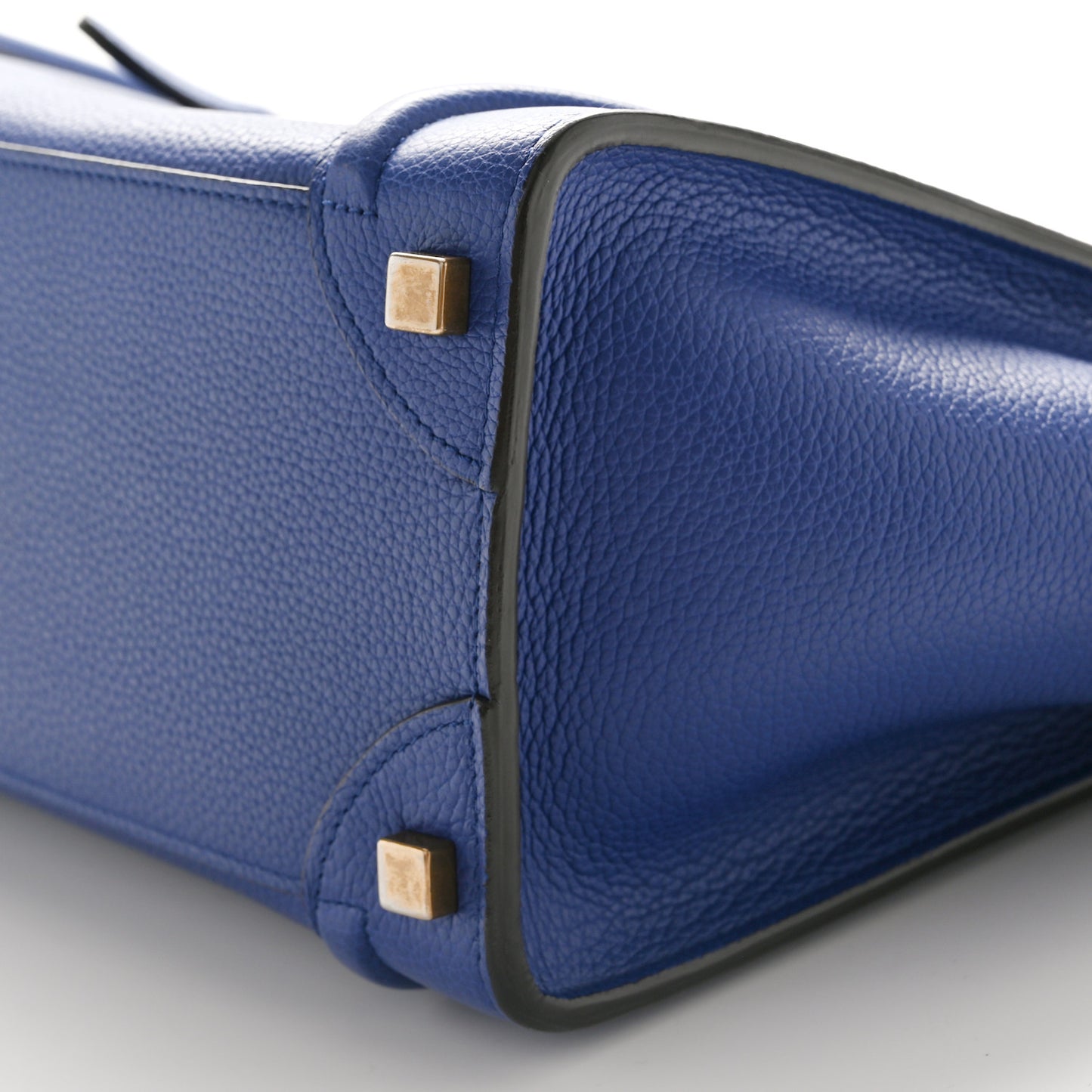 Drummed Calfskin Micro Luggage Indigo