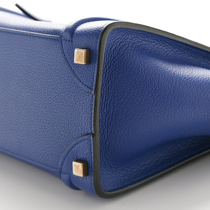 Celine Drummed Calfskin Micro Luggage Indigo 9 of 10