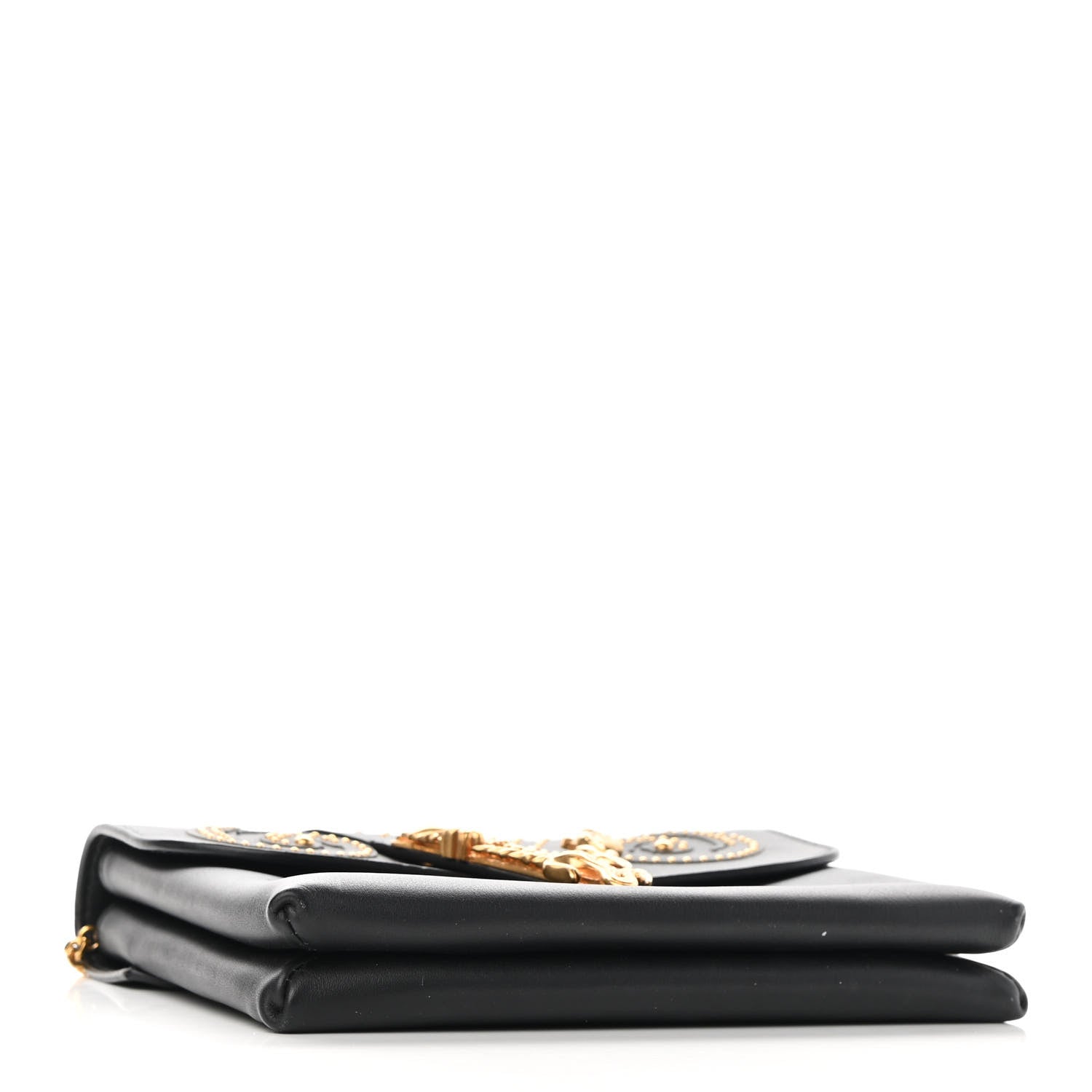 Versace Vitello Studded Virtus Chain Clutch Black 3 of 7