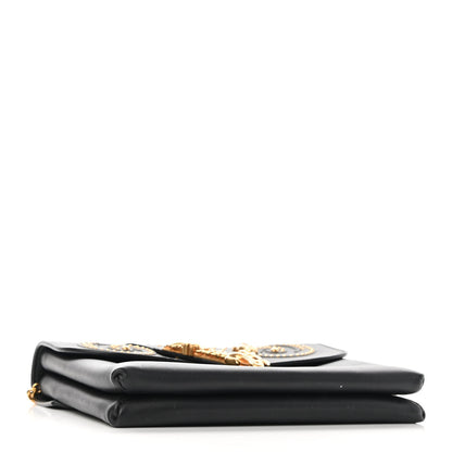 Versace Vitello Studded Virtus Chain Clutch Black 3 of 7