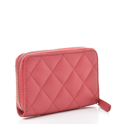 Chanel Caviar Quilted Zip Coin Purse Pink 3 of 10