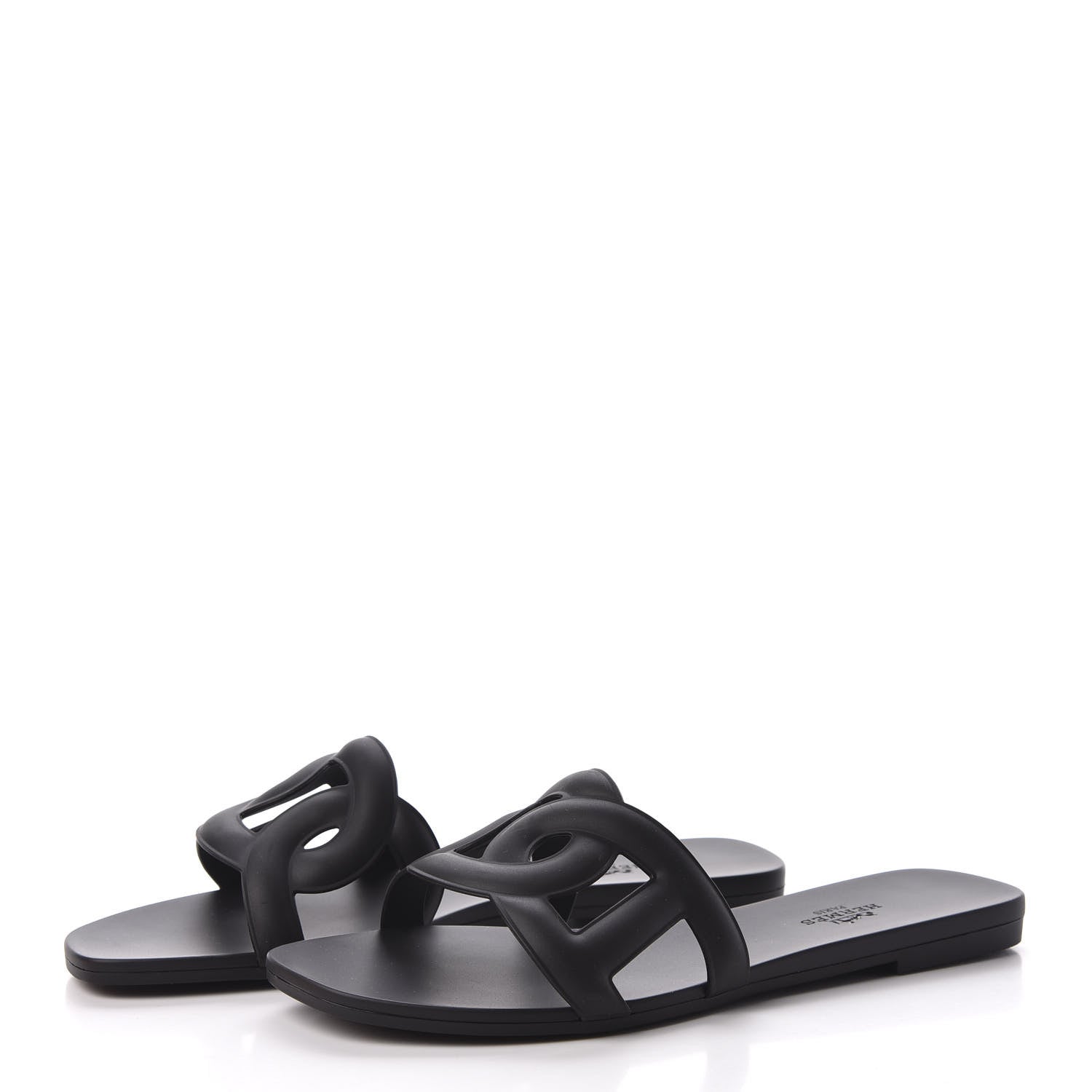 Hermes Rubber Aloha Sandals 37 Black 2 of 9