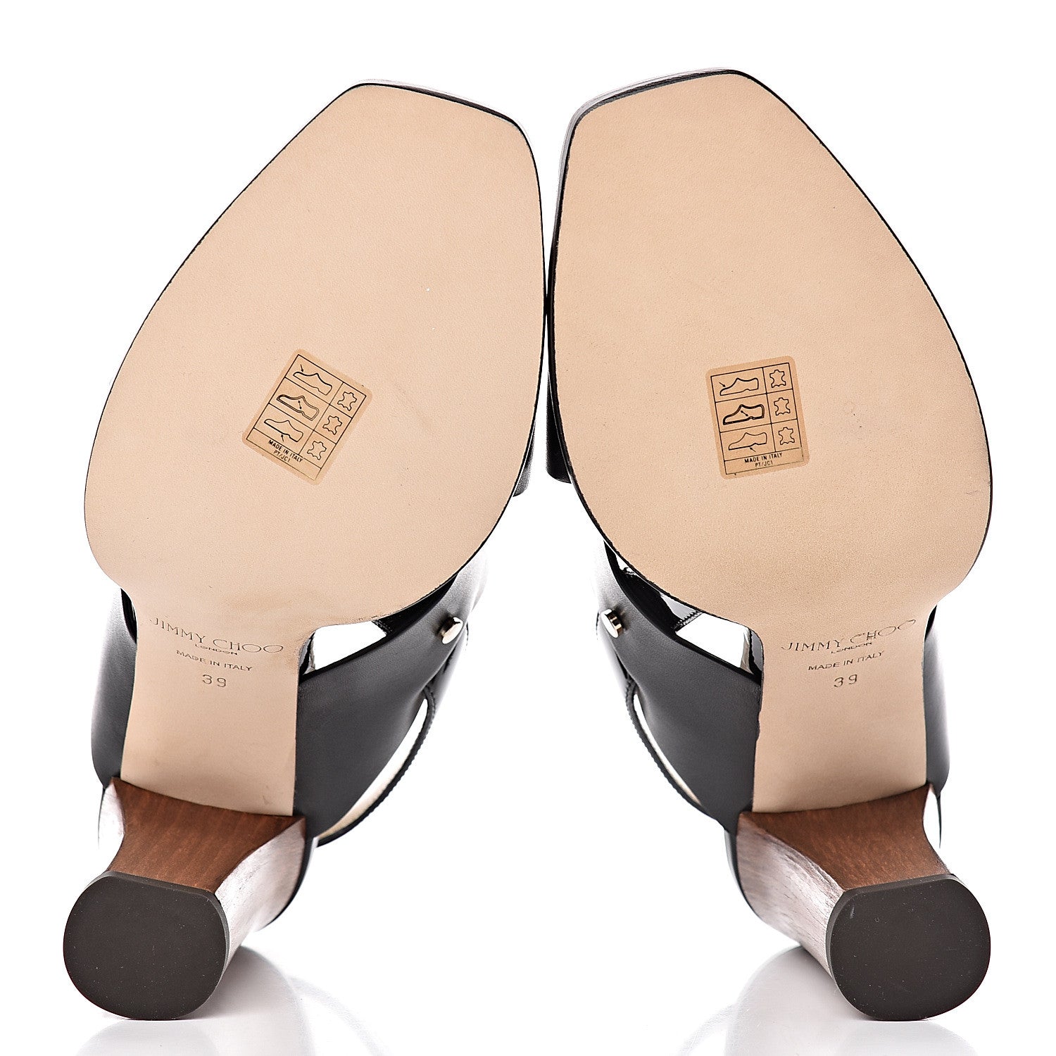 Jimmy Choo Mix Vachetta Patent AIX 85 Sandals 39 Black 9 of 11