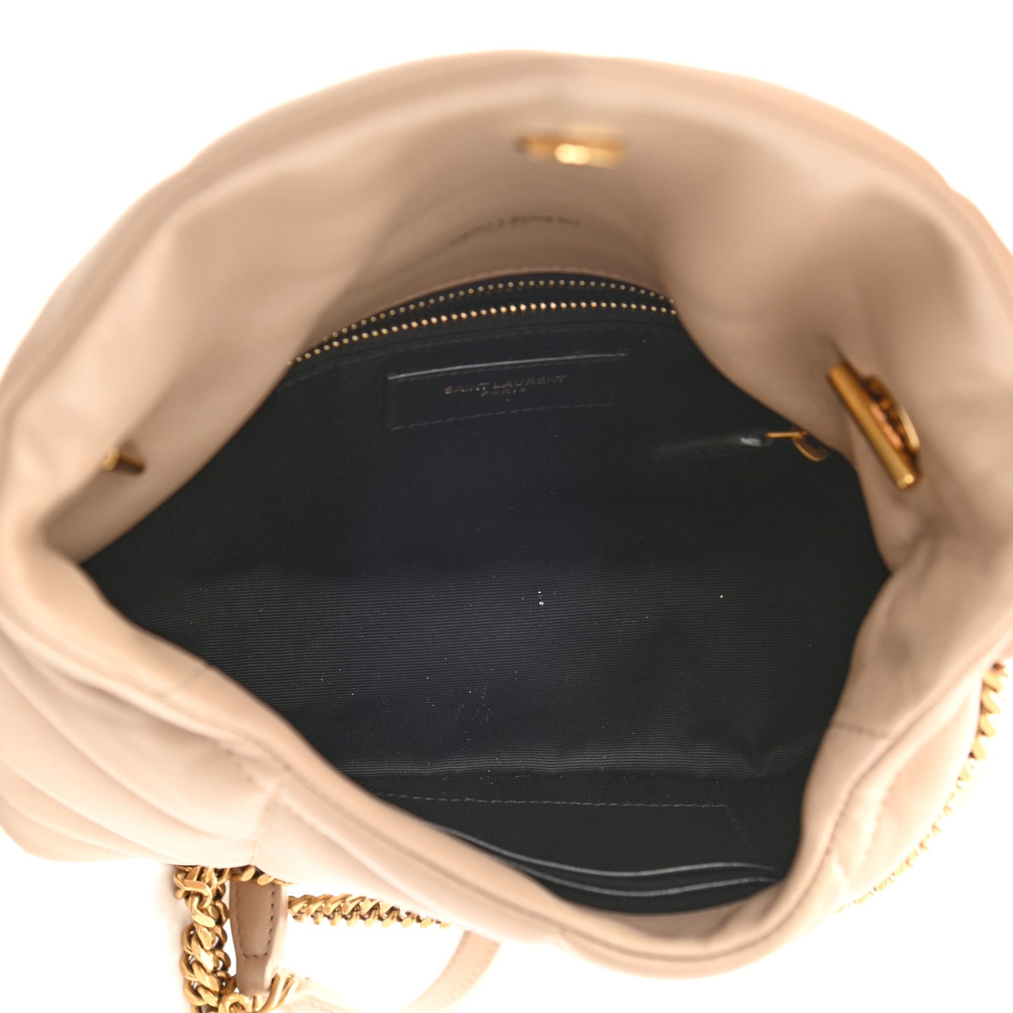 Lambskin Quilted Toy Loulou Puffer Monogram Chain Satchel Nude Powder