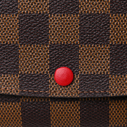Louis Vuitton Damier Ebene Emilie Wallet Red 9 of 10