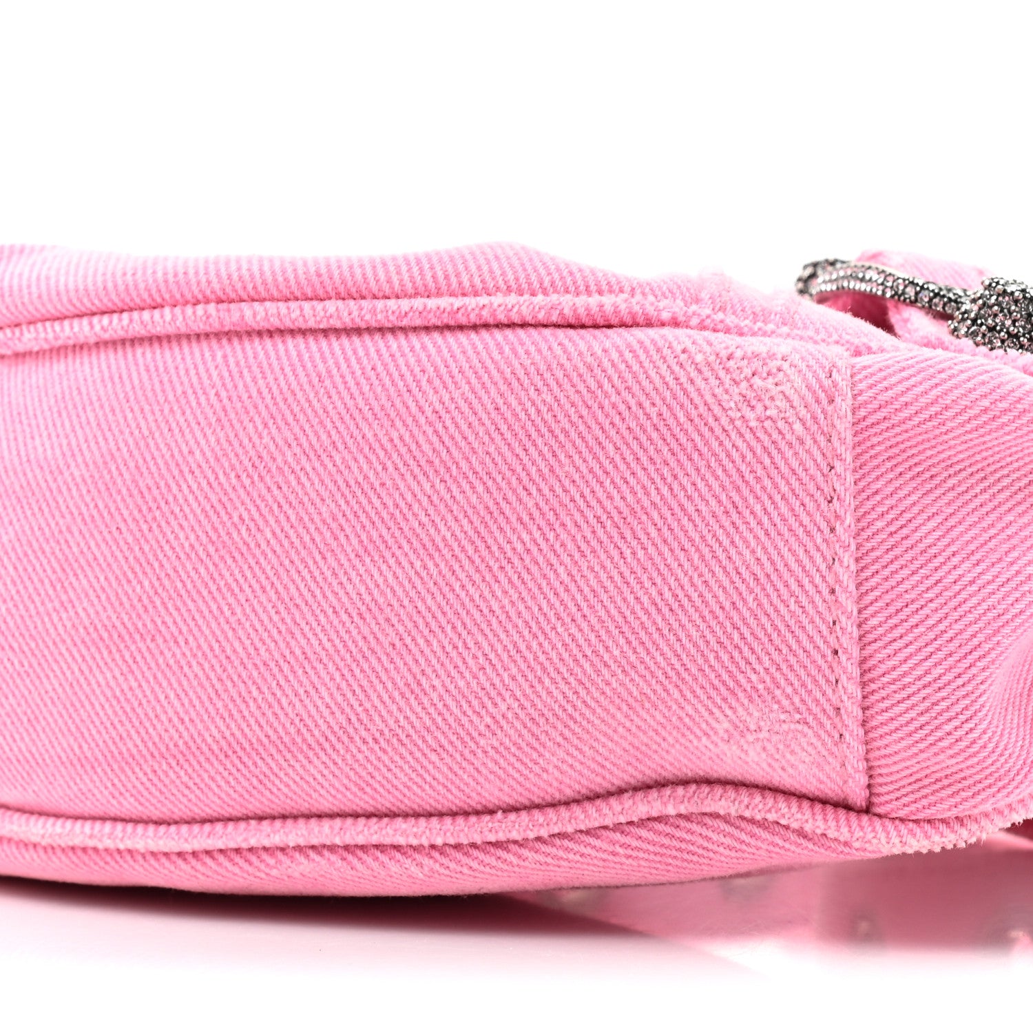 Balenciaga Washed Frayed Denim Crystal Le Cagole Shoulder Bag XS Denim Pink 8 of 14