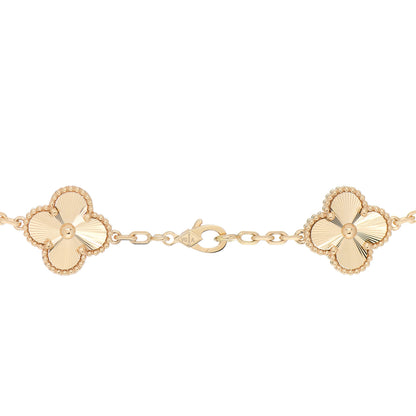 Van Cleef & Arpels 18K Yellow Gold 10 Motifs Guilloche Vintage Alhambra Necklace 4 of 5