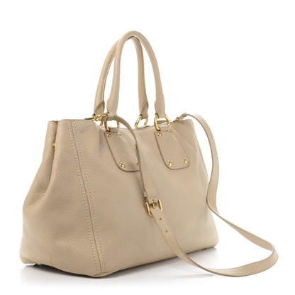 Prada Vitello Daino Tote Sabbia 2 of 9