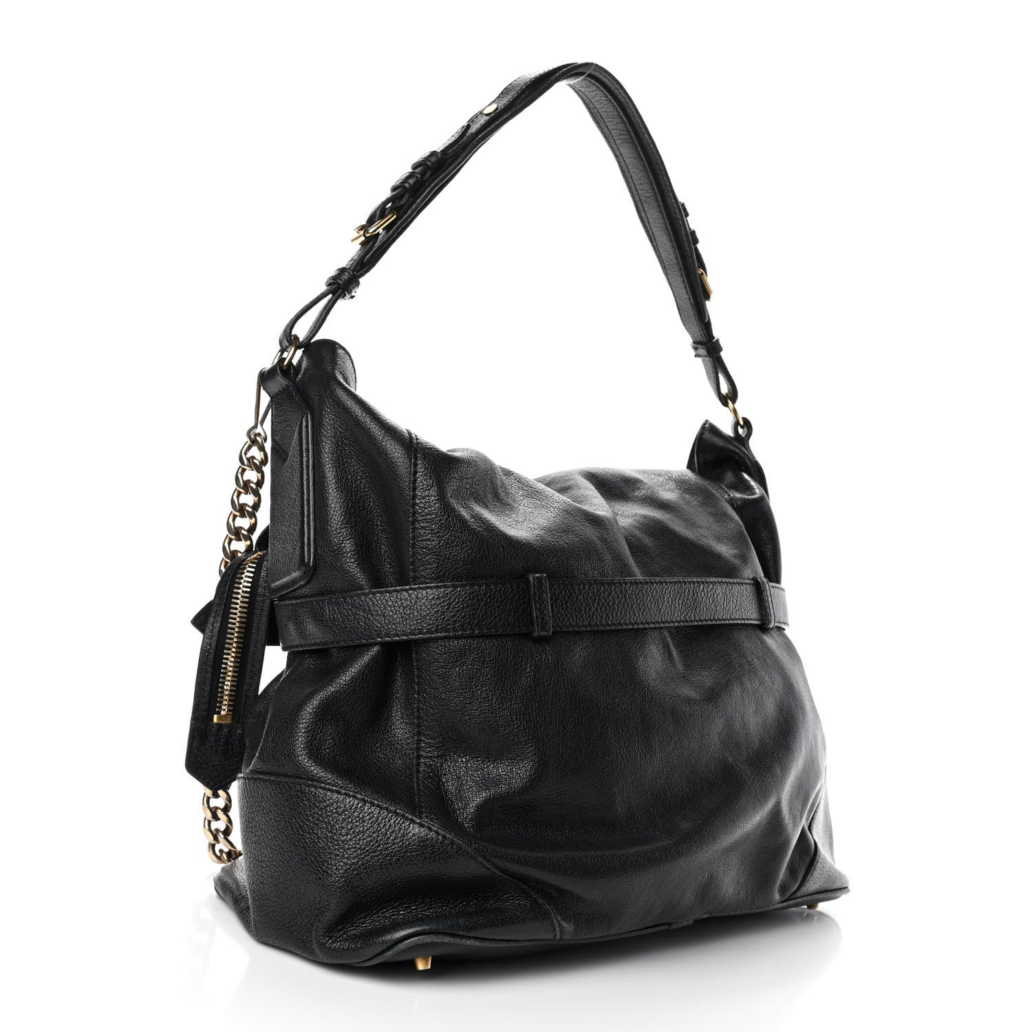 Burberry Calfskin Chain Hobo Black 2 of 8