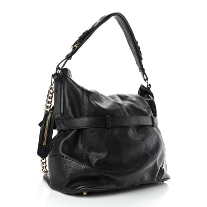 Burberry Calfskin Chain Hobo Black 2 of 8