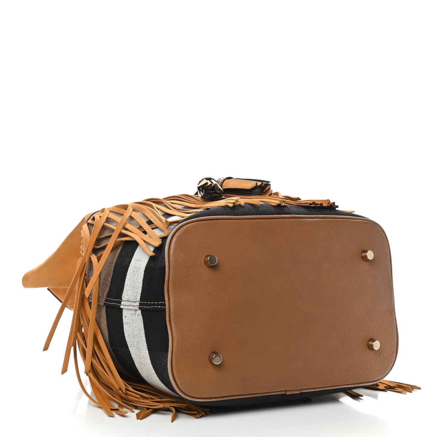 Suede Fringe Large Belgrove Bucket Bag Tan