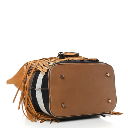 Burberry Suede Fringe Large Belgrove Bucket Bag Tan 4 of 14