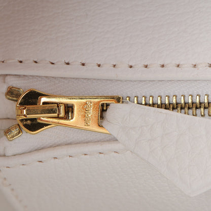 Hermes Taurillon Clemence Birkin 35 White 18 of 34