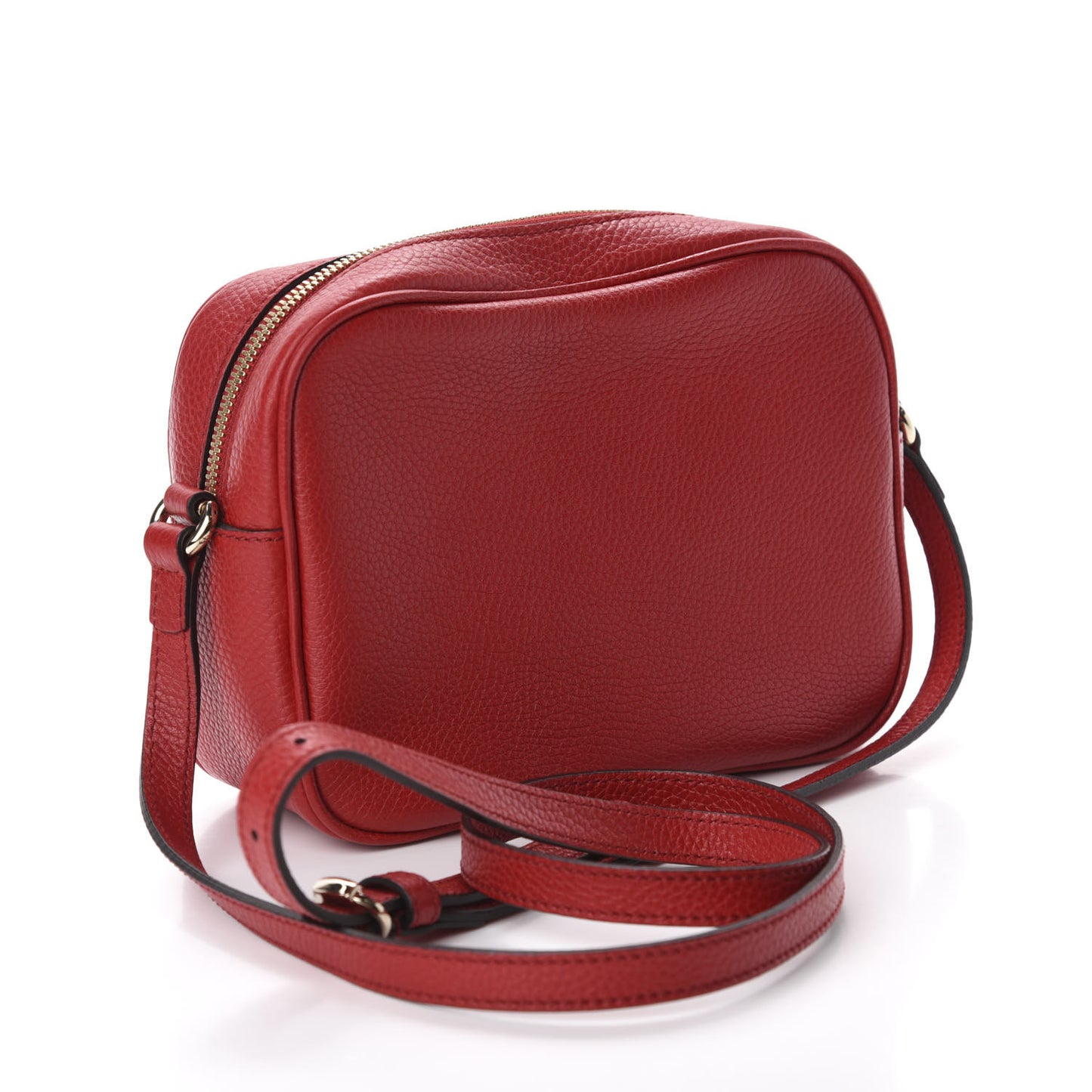 Pebbled Calfskin Small Soho Disco Bag Vibrant Red