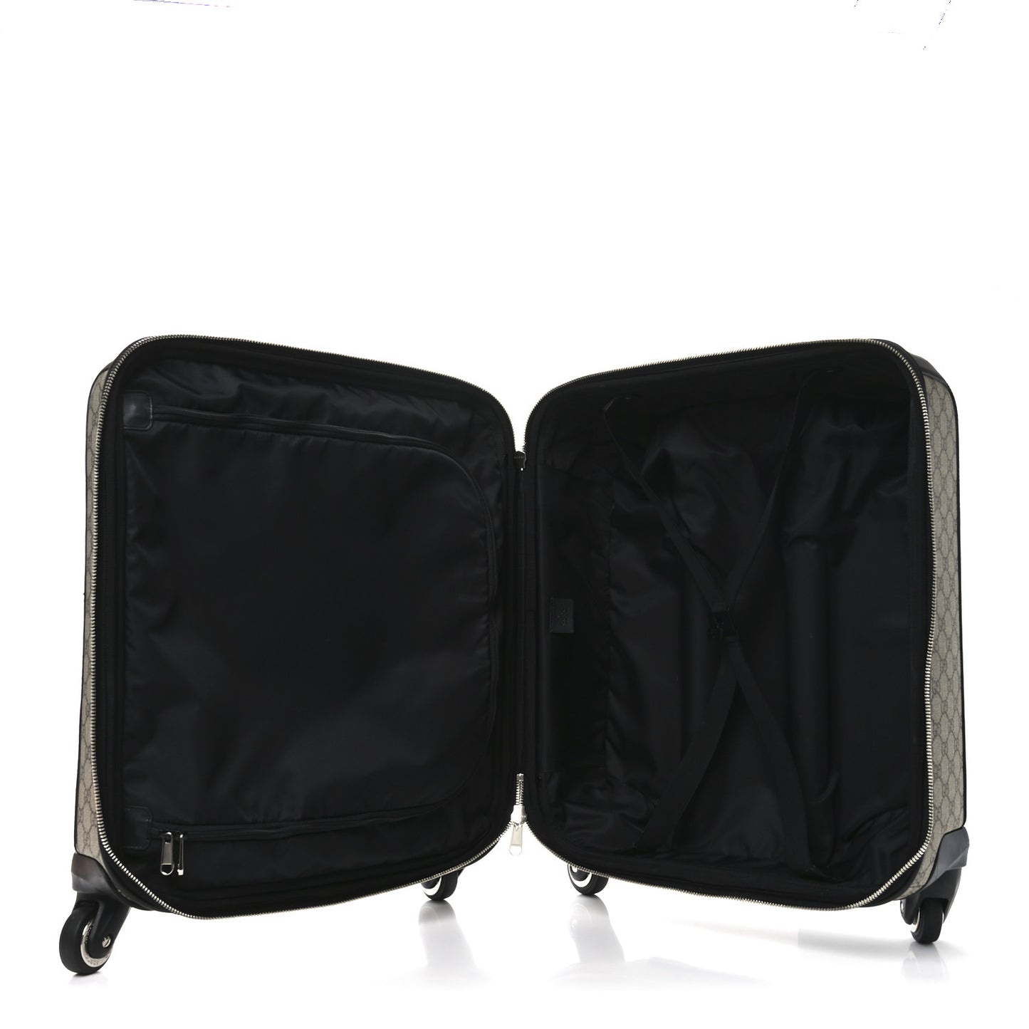 GG Supreme Monogram Calfskin Carry On Trolley Beige Ebony Black