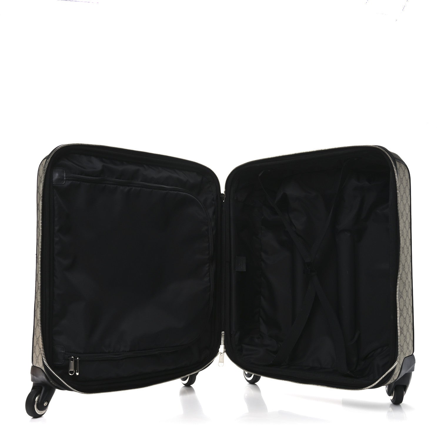 Gucci GG Supreme Monogram Calfskin Carry On Trolley Beige Ebony Black 4 of 9