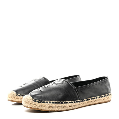 Saint Laurent Lambskin Monogram Espadrilles 40.5 Black 3 of 10