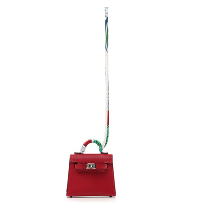 Hermes Tadelakt Mini Kelly Twilly Bag Charm Rouge Vif 1 of 6